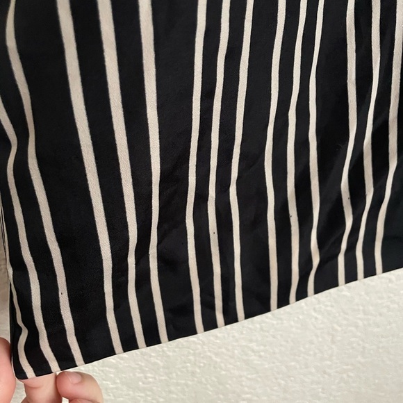 J. Crew Pleated Triple Stripe Midi Skirt 4 Black Cream - Picture 6 of 11